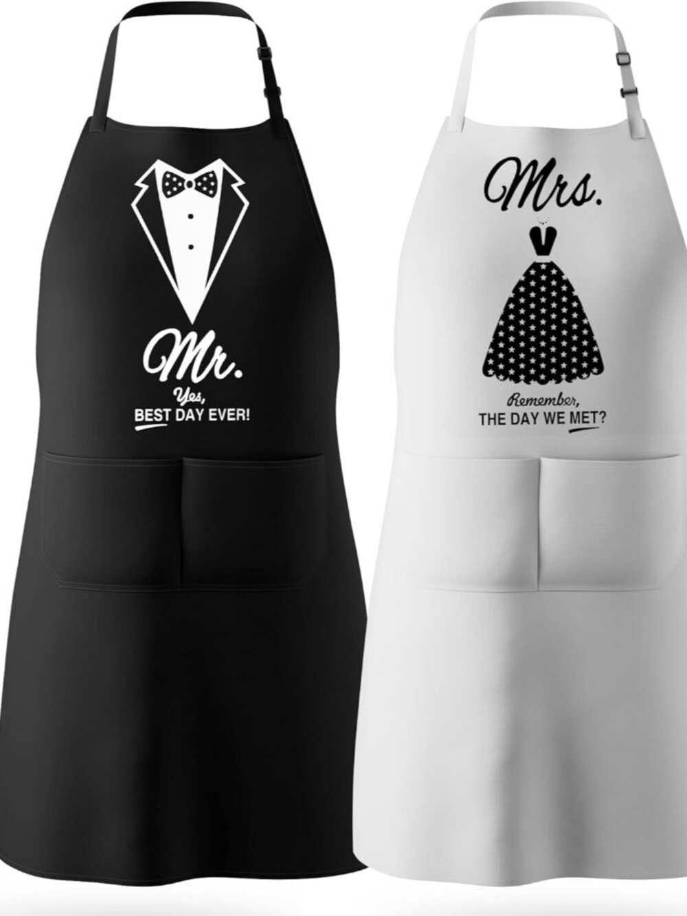Mr & Mrs Aprons for Couple Gift-Anniversary,Bridal Shower,Wedding,Engagement,Chr